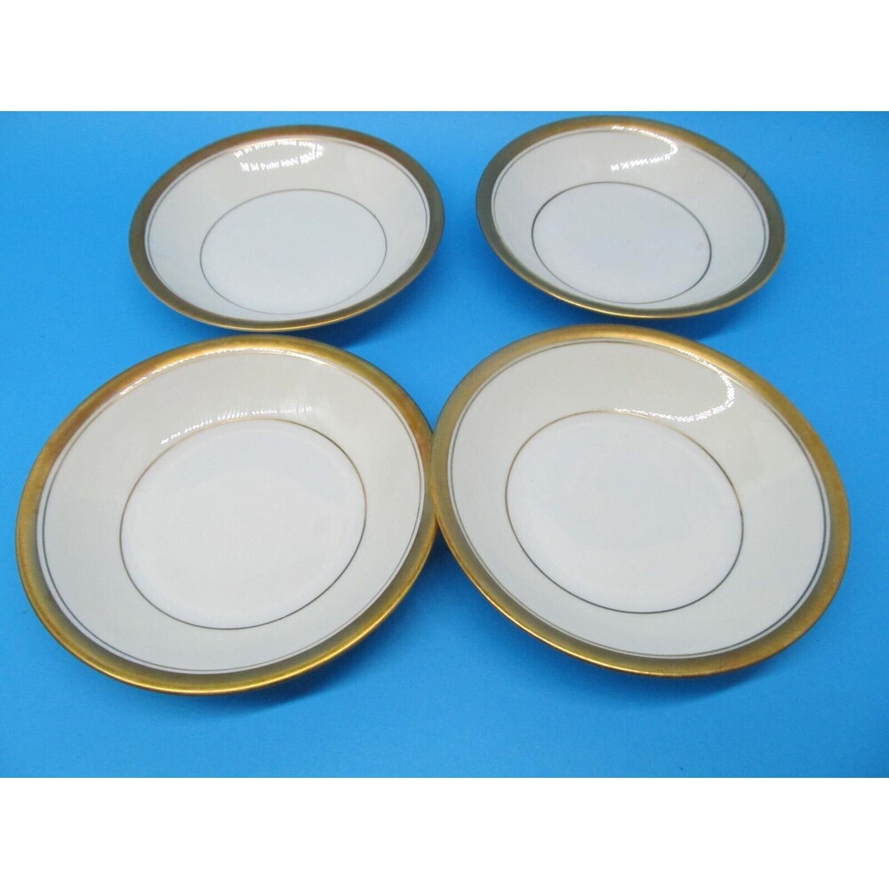 Theodore Haviland New York Berkeley Set Of 4 Gold Trim 5" Dessert Bowls VGC